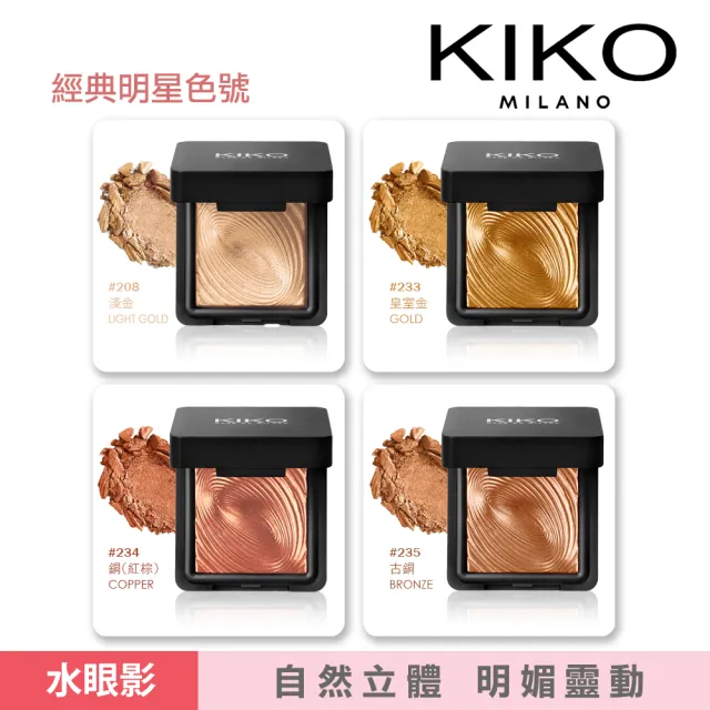 【KIKO MILANO】水波紋眼影3g 2件組(10色任選加贈眼唇卸妝液)(眼影/眼妝/彩妝/頰彩/妝前乳/粉底液/CC霜)
