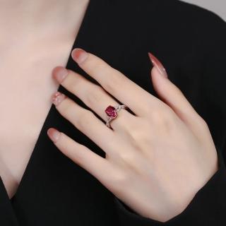 【LEEHER】618 寶石戒指/鋯石戒指/純銀戒指/戒指/銀戒/指環/婚戒/歐美戒指/鴿血紅戒指/華麗戒指/禮