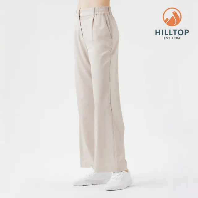 【Hilltop 山頂鳥】抗UV吸濕快乾防蚊彈性微喇叭長褲 女款 卡其｜PS07XFQ6ECN0