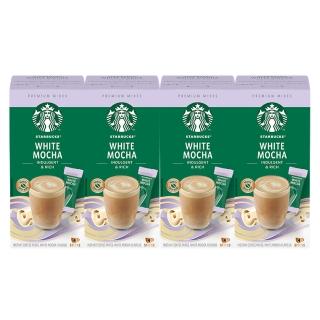 【STARBUCKS 星巴克】特選系列-即溶咖啡4盒組(白雪摩卡/焦糖/香草/摩卡；共16入)