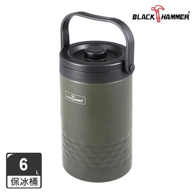 【BLACK HAMMER】304手提不鏽鋼6L保溫保冰桶/露營冰桶