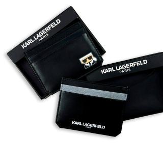 【KARL LAGERFELD 卡爾】卡夾 盒裝Karl Lagerfeld 卡爾 信用卡夾 悠遊卡夾 卡片夾 老彿爺 名片夾(1432BV3)