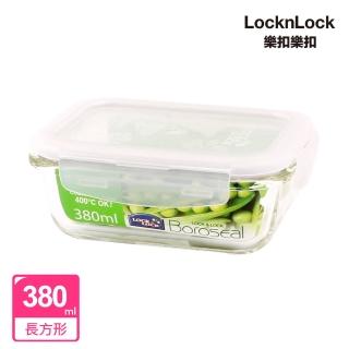 【LocknLock 樂扣樂扣】第二代耐熱玻璃保鮮盒 380ml/長方形