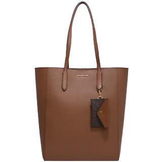 【Michael Kors】VINCENT系列 金字LOGO 防刮皮革 肩背/手提/斜背 托特包/卡包(金棕色/特大款)