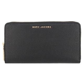 【MARC JACOBS 馬克賈伯】立體金LOGO 魚子醬紋路皮革 12卡 長夾(經典黑)