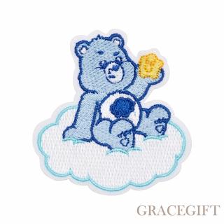 【Grace Gift】Care Bears-牢騷小熊電繡工藝徽章(淺藍)
