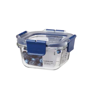 【LocknLock 樂扣樂扣】官方直營 頂級透明耐熱玻璃保鮮盒 500ml/正方形