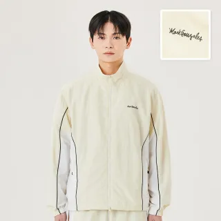 【Mark Gonzales官方旗艦】男女同款 MG LOGO 拚色休閒外套-米白色