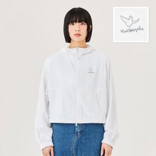【Mark Gonzales官方旗艦】女裝 小天使 LOGO 短版連帽防風外套-白色
