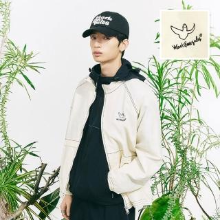 【Mark Gonzales】男女同款 MG LOGO 撞色裝飾線外套-米白色