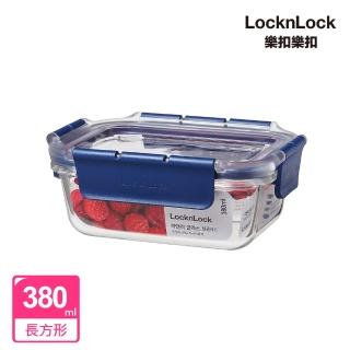 【LocknLock 樂扣樂扣】頂級透明耐熱玻璃保鮮盒 380ml/長方形