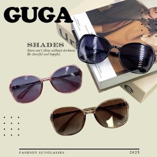 【GUGA】偏光淑女太陽眼鏡 復古時髦款(透明漸層感 視野清晰 UV400抗紫外線)