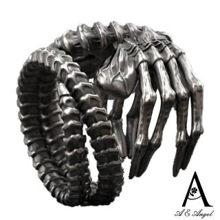 【ANGEL】龐克骷髏死神手抓個性立體設計戒指(槍黑色戒圍可選)