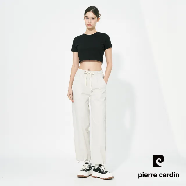 【pierre cardin 皮爾卡登】網路獨家 女款 涼爽舒適速乾透氣長褲/寬褲-米白色(8257886-81)