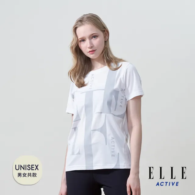 【ELLE ACTIVE】女款 印花圓領短袖T恤-白色(EA25S2F1604-90)