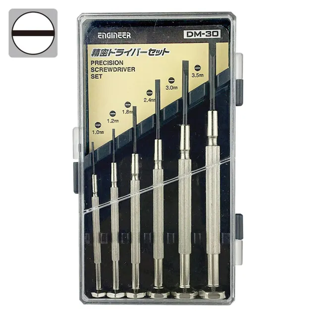 【ENGINEER 日本工程師牌】一字鐘錶起子6支組 DM-30