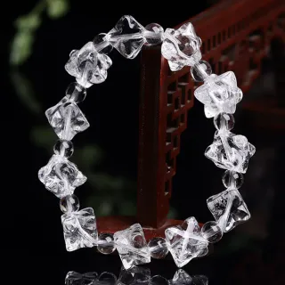 【MoonDy】天然白水晶 梅爾卡巴 手串 手鍊女 禮物 手鍊情侶 六芒星 手鏈 飾品 手鍊 水晶手鍊 水晶手串