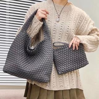 【LEEHER】手工編織包/大容量包包/包包/側揹包/單肩包/編織包/手提包/腋下包/女包/女生包包/大包/子母包