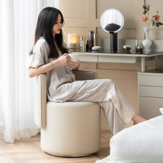 【設計師傢俱】羊羔絨 不可旋轉(化妝凳 梳妝凳 免安裝梳妝凳 化妝椅 休閒椅 靠背椅 預購15天)