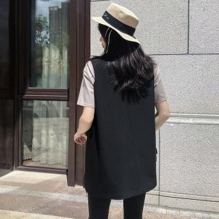 【米蘭精品】現貨+預購 西裝背心無袖西服(韓版大碼無袖坎肩女馬甲外套74jy7)