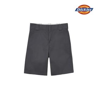 【Dickies】男款碳灰色斜紋兩側斜插口袋寬版褲耳設計短褲｜DK0A4XNFCH0