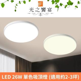 【光之饗宴】超薄LED 26W銀河圓白吸頂燈(白光/自然光可選)