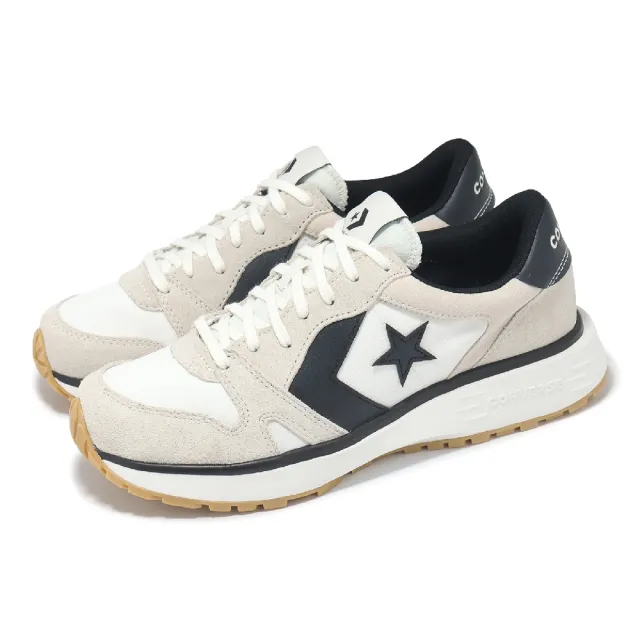 【CONVERSE】休閒鞋 Omni Trainer 男鞋 女鞋 米白 黑 麂皮 拼接 復古 情侶鞋(A13375C)