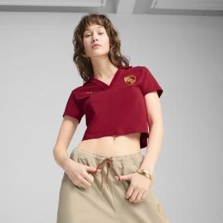 【PUMA】短袖上衣 女 POLO衫 短版 歐規 HARRY POTTER 紅 63009713