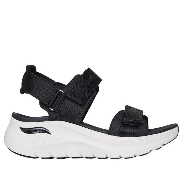 【SKECHERS】Arch Fit 2.0 女 運動休閒涼鞋 支撐 舒適 穿搭 黑 白(119465BLK)