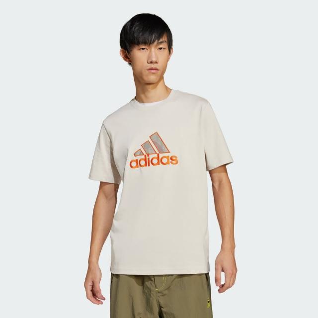 【adidas 愛迪達】短袖上衣 男 訓練 慢跑 亞規 GRFX TEE 灰白 JD5400