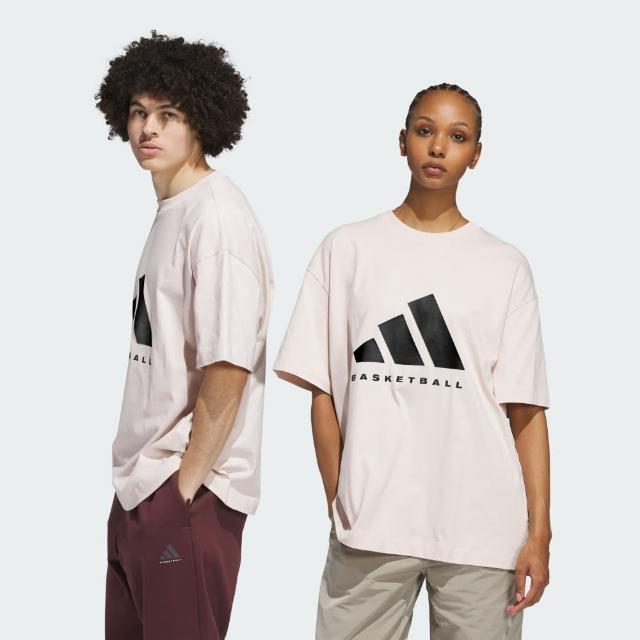 【adidas 愛迪達】短袖上衣 男 女 訓練 慢跑 ADI BB TEE 粉白 JD6129