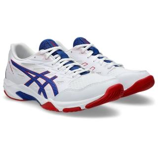 【asics 亞瑟士】排球鞋 訓練鞋 男鞋 運動鞋 緩震 GEL-ROCKET 11 白藍紅 1073A065-105