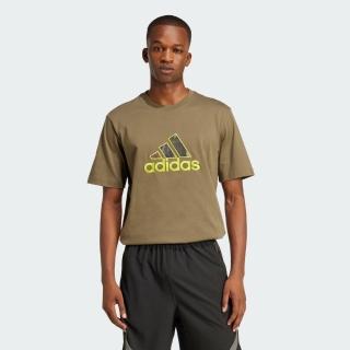 【adidas 愛迪達】短袖上衣 男 訓練 慢跑 亞規 GRFX TEE 咖啡 JD5399