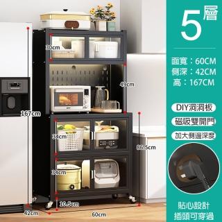 【Easy buy 居家生活】L款雙開門廚房電器收納櫃-60CM寬(櫥櫃 廚房置物櫃 廚房收納櫃 餐櫥櫃)