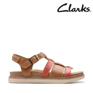 【Clarks】女鞋 Arwell Sun 拚色編織羅馬涼鞋(CLF81415S)
