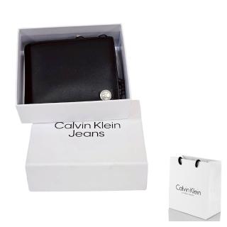 【Calvin Klein】CK小圓標袋短夾零錢禮盒組(贈原廠紙盒紙袋/送禮)