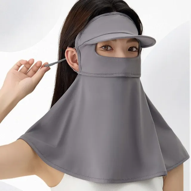 【MoonDy】帽子 臉罩 防曬面罩 騎車面罩 臉部防曬 防紫外線 透氣舒適 防曬頭巾 凉感 護頸 
