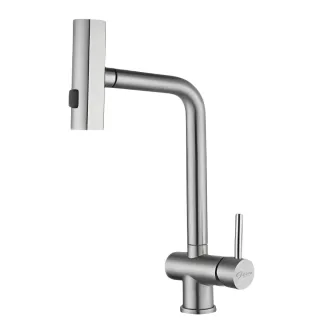 【GESAI 格賽】304不鏽鋼抽拉萬向檯面龍頭T-GNQ1-LT5(可配合安裝檯面龍頭/伸縮龍頭/抽拉龍頭)