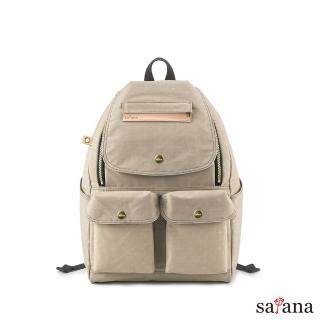 【satana】Soldier 多功能拉鍊後揹包-2.0改版款/輕量後揹包(奶茶色)