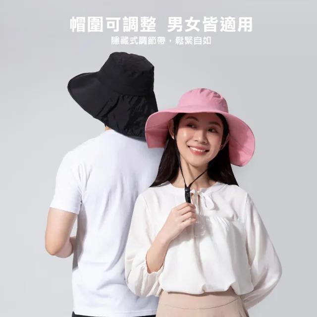 【蒂巴蕾】2入組-涼感防曬披風帽 UPF50(護頸 防潑水透氣快乾 加大帽沿 防曬帽 遮陽帽)