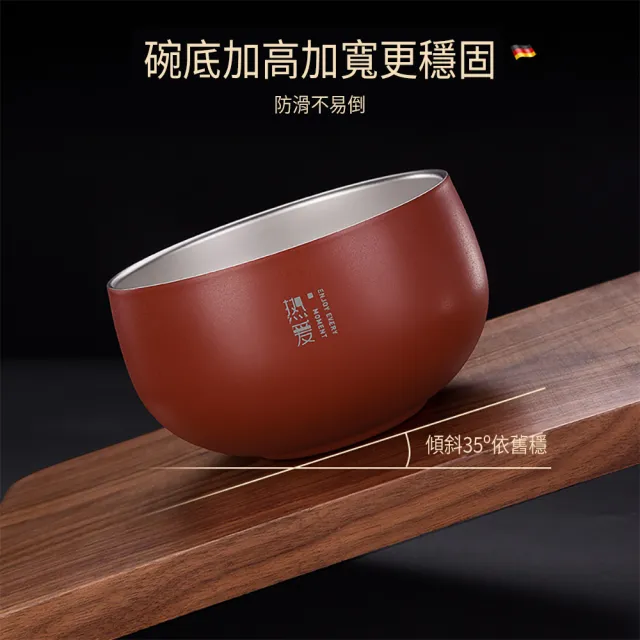 【媽媽咪呀】頂級316不鏽鋼雙層隔熱碗13cm加大款(防摔碗 不銹鋼餐碗 飯碗 湯碗 碗公)