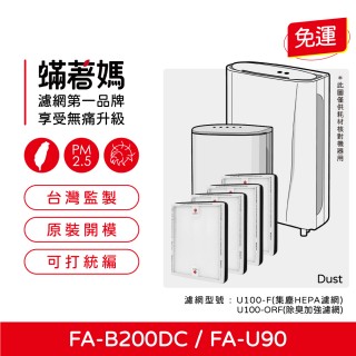 【著媽】HEPA濾網4入優惠組(適用 3M FA-B200DC FA-U90 空氣清淨機 U100-F U100-ORF)