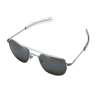 【American Optical】初版飛官款太陽眼鏡 銀色玻璃鏡面/亮銀色鏡框 57mm(#OP-257BTCLSMG)