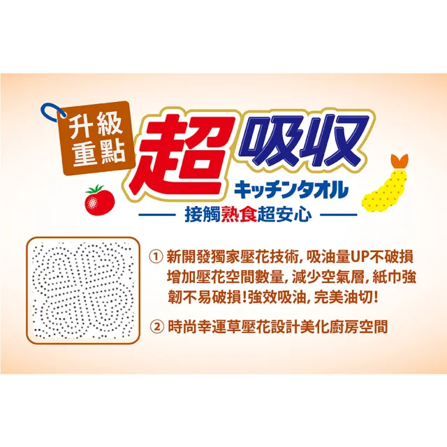 【日本大王】elleair 無漂白超吸收廚房紙巾_2包組(50抽x4捲)