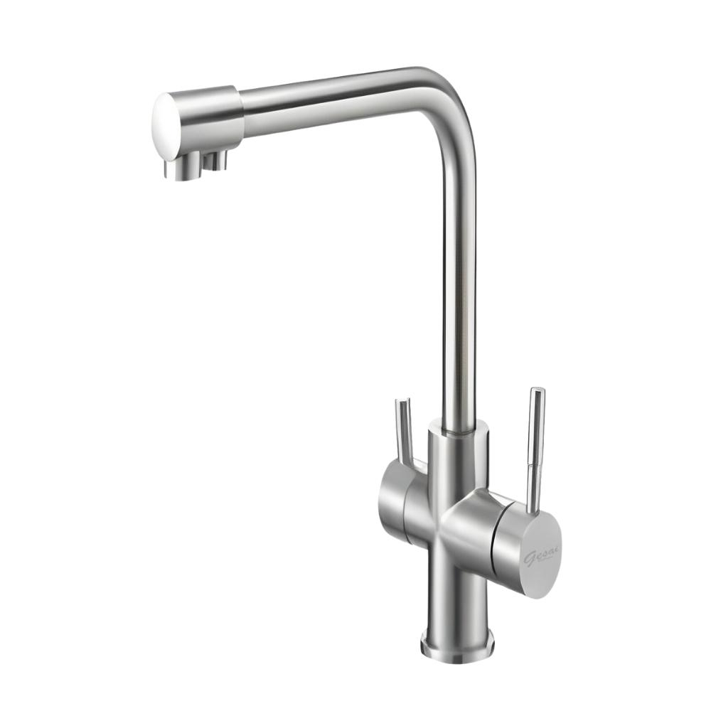【GESAI格賽衛浴】304不鏽鋼無鉛三用廚房龍頭MWAR-3100(可配合安裝廚房龍頭/洗手台龍頭/無鉛龍頭/檯面龍頭)