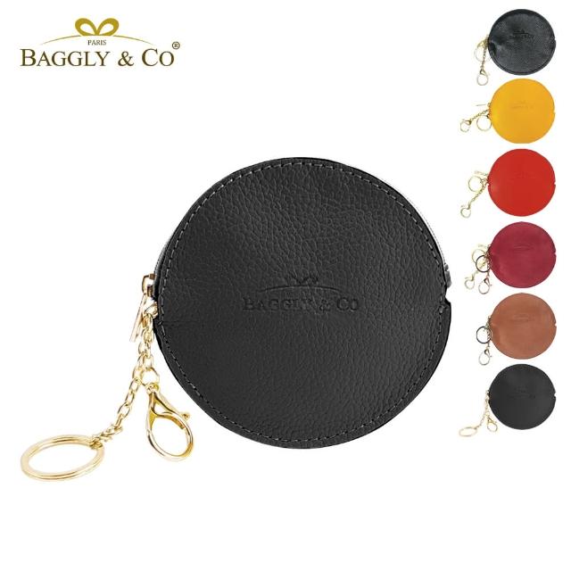 【BAGGLY&CO】質感真皮圓形零錢包(多色)