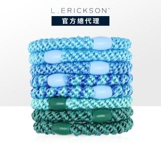 【L. ERICKSON 官方旗艦】粗版 彈力髮圈 8入 〈海藍寶石）