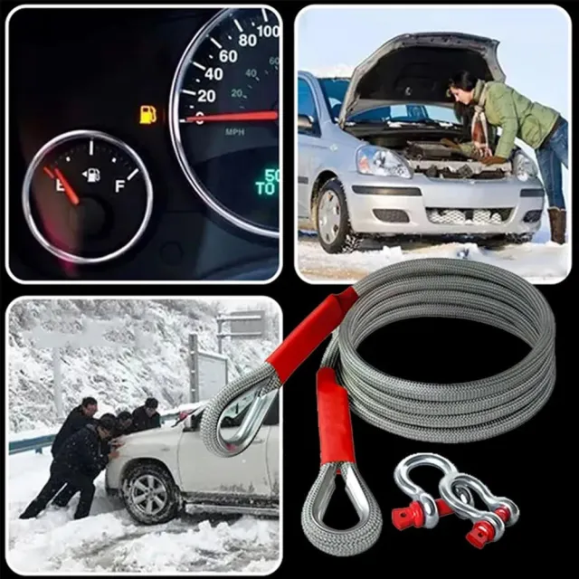 【寶盒百貨】7米5噸 通用汽車拖車繩 戶外露營拉車繩(滌綸繩 車用應急道路拖車救援牽引繩 U型鋼扣)
