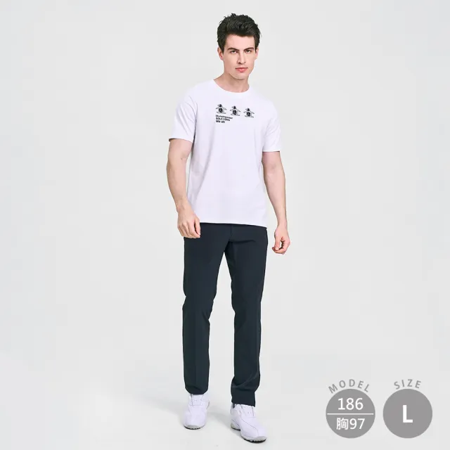 【Munsingwear】企鵝牌 男款白色企鵝排排站棉彈性舒適百搭短袖T SHIRT MGVL2508