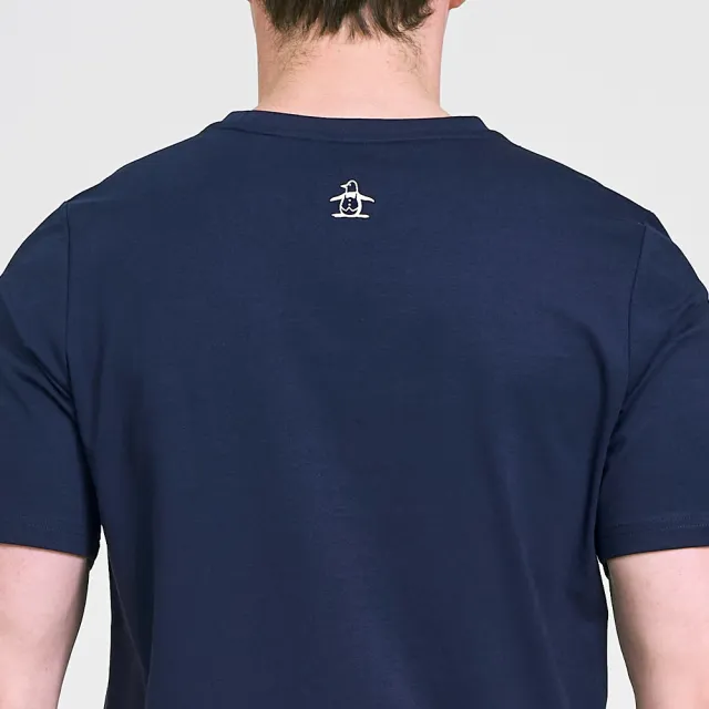 【Munsingwear】企鵝牌 男款藏青色企鵝排排站棉彈性舒適百搭短袖T SHIRT MGVL2508